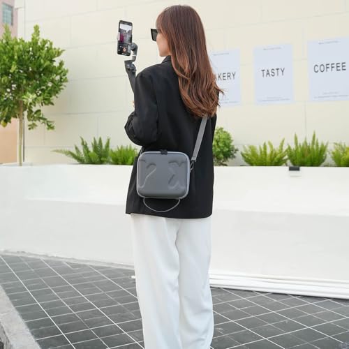 شنطة سفر لحامل الموبايل دي جيه اي اوسمو 6، حافظة تخزين محمولة مقاومة للماء ومتينة، حقيبة حمل صلبة تناسب حامل مثبت الموبايل دي جيه اي اوسمو موبايل 6 واكسسواراته (رمادي)