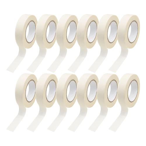 12 Rolls Masking Tape 0.6in x 15yd, White for Painting Crafts and Labels