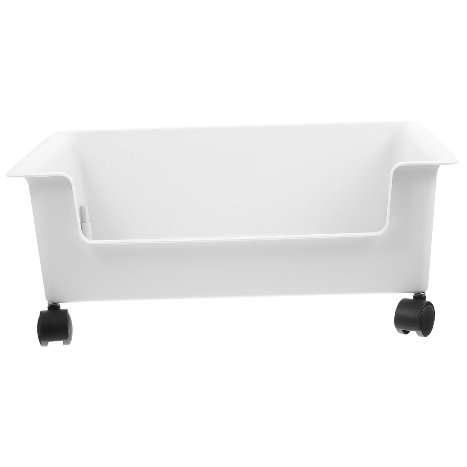 Boîte de rangement à roulettes en plastique blanc camélia pour dortoir
