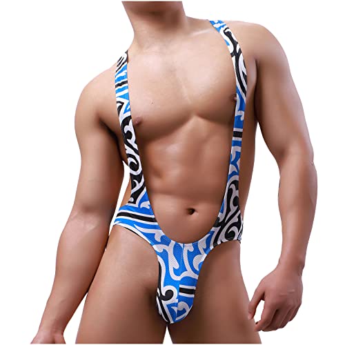 Ctreela Mesh Jockstrap for Men Sexy Graphic Leotard Bulge Pouch Jumpsuit Underwear Print Wrestling Singlet Bodysuit3