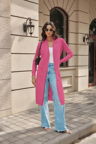 Image of GRACE KARIN Essential Solid Open Front Maxi Long Knitted Cardigan Sweater for Women