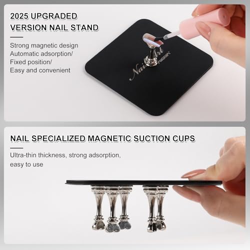 Set de soporte magnético para uñas con 200 cintas adhesivas miniatura 4