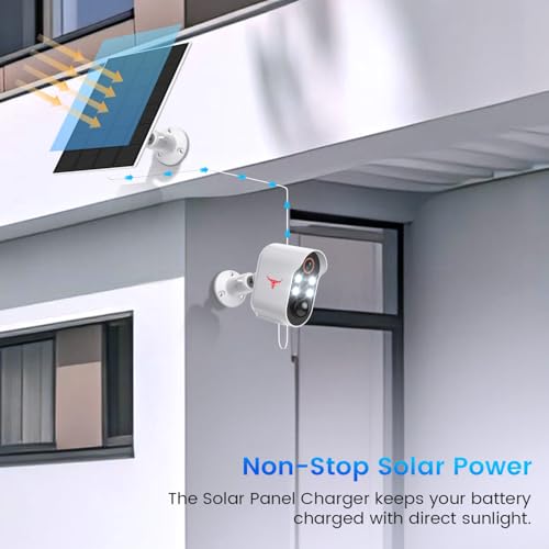Guggre 1080P Security Camera Wireless With Solar Panel, Ai Human Detection, Pir Motion Detection, 2-Way Talk, Outdoor Surveillance Bullet Cam thumb #3