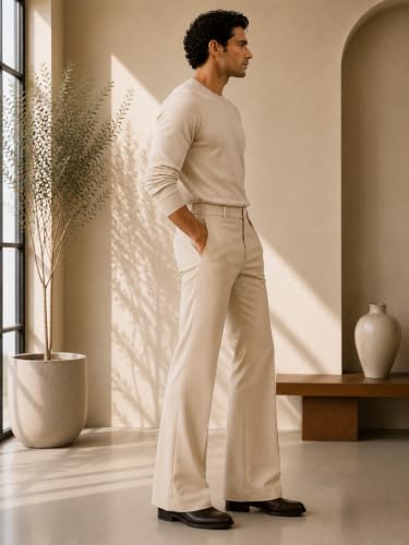 Image of Men Formal Pant Bellbottom | Premium Japanese Fabric, Bell Bottom Bootcut Fit, Smart Casual & Formal Wear