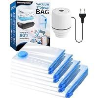 Lot De 10 Sacs Sous Vide Avec Pompe électrique - Compression Vêtements, Couettes, Gain De Place 80%, Réutilisable