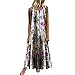 Produktbild TWIFER Böhmische Kleider für Damen Plus Size Floral Print Vintage Lange Maxi-Kleid(X2-Rosa,XXL)
