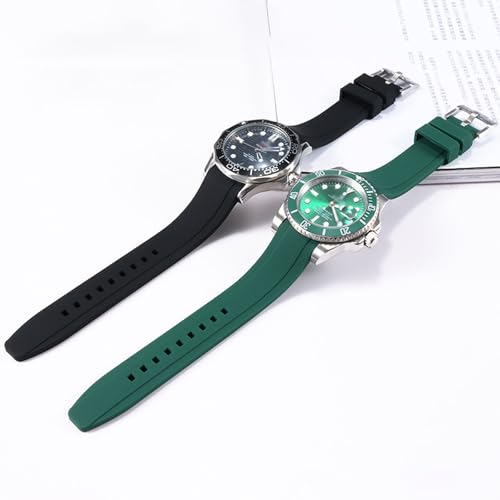Image of Bands for MoonSwatch Watch,Curved end No Gap,Premium Silicone Rubber Watch Strap for Omega X Swatch Moonswatch Speedmaster /Rolex /SEIKO 20mm 22mm Watch Strap Replacement Band for Men Women