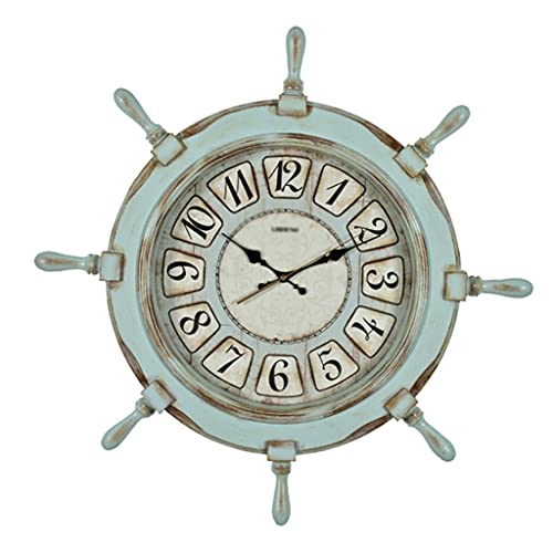 Classico orologi da parete Orologio da parete con timone della nave del mare Orologio da parete grande da 20 pollici silenzioso senza ticchettio Orologio da parete rotondo facile orologio da parete de