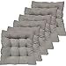 Oceano Cojin Asiento 9 Puntos Cojines Decorativos para Asiento, Cojines para sillas, de poliéster, para Interior y Exterior, para Cocina, jardín, Silla de Comedor 35x35 6UD (Gris)