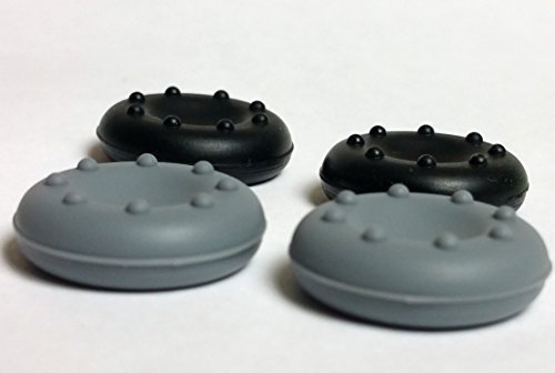 6pairs /12 pcs Color Combo Silicone Thumb Grip cover for PS3 / PS4 / Xbox 360 / Xbox One / Wii Game joystick controller cover - BLACK & GREY