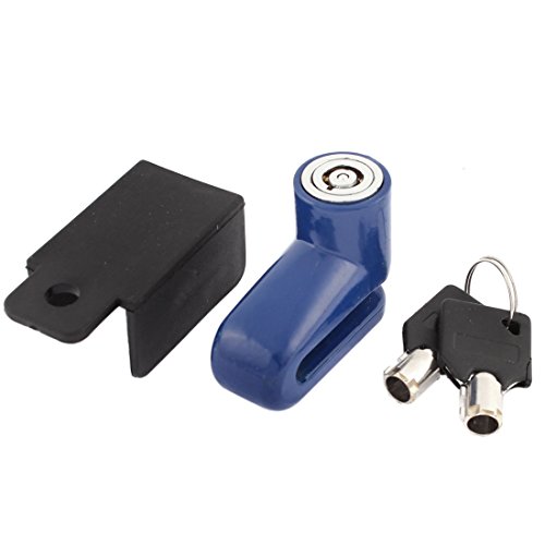 Aexit Motorbike Cycling Lug Nuts & Accessories L Shape Safety Brake Disc Lock Blue w Wheel Locks Double Keys