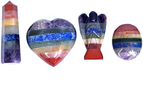 Crystals Healing Crystals Crystal .Reiki Crystals Set. Crystal Meditation Spiritual Gifts. All 7 Chakra Wands and Natural Tumbled Stones 6 Faced 14 Pc Set