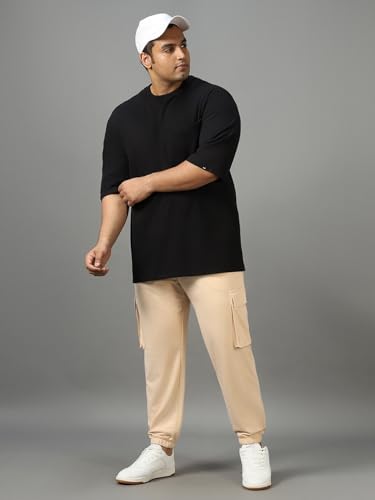 Image of Bewakoof Air 1.0 Men's Solid Oversized Plus Size Joggers