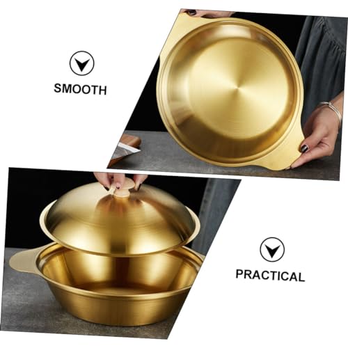 Olla caliente de acero inoxidable con tapa para cocinar Wok miniatura 4