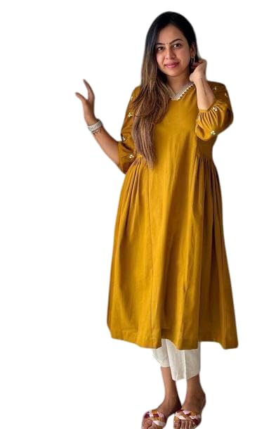 Women's Rayon Kurta Set with Embroidered Details, 3/4 Sleeves, Traditional Co-ord Set-picture-39