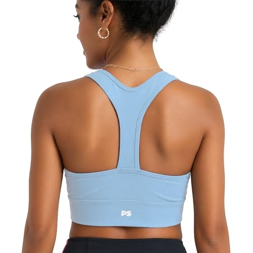 Image of POPSUGAR Sports Bras for Women - Y Back, High Neck, Strappy & Long Line Padded Racerback Bra Workout Yoga Top Racer Back Bra