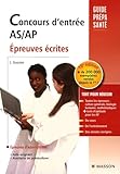  Concours d\'entrée AS-AP: Epreuves écrites