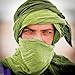 Moroccan Scarf, Long Tuareg Moroccan Scarf Green Color Ethnic Turban Sahara Berber Handmade Unisex Adult