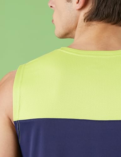 Image of Amazon Brand - Symbol Men's Polyester Color Block Active Regular Fit Sports | Round Neck | Sleeveless T-Shirt