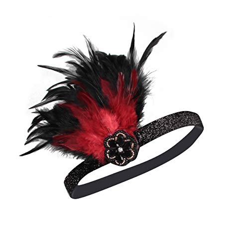 LOWOSAIWOR Vintage 1920s Gatsby Headpiece Flapper Headband with Beaded Applique for Women (G Design)