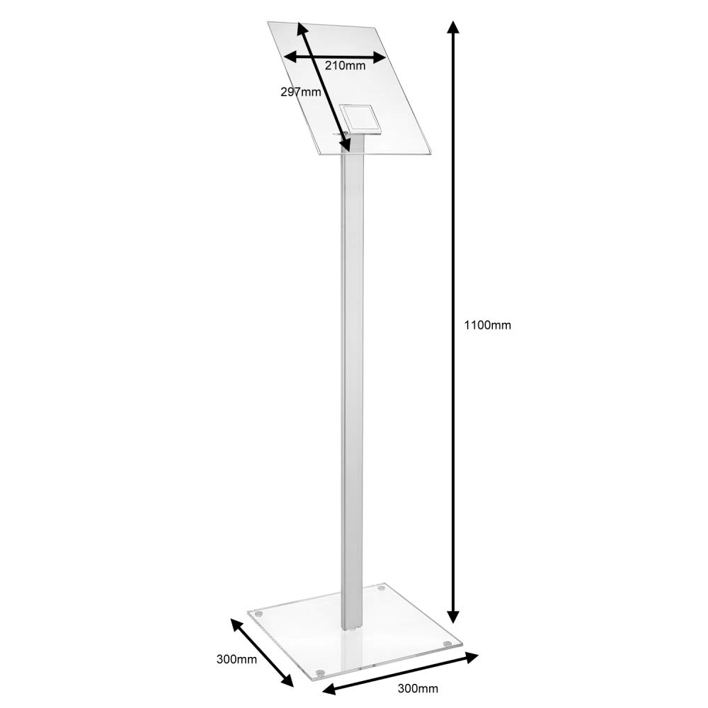 DIN A4 Boden- Infoständer im Hochformat/Bodendisplay/infoschildhalter | ZEIGIS, Leichter Aufbau, leichter Blattwechsel, Sicherer Stand, freistehend, Diskretionsständer, Infodisplay