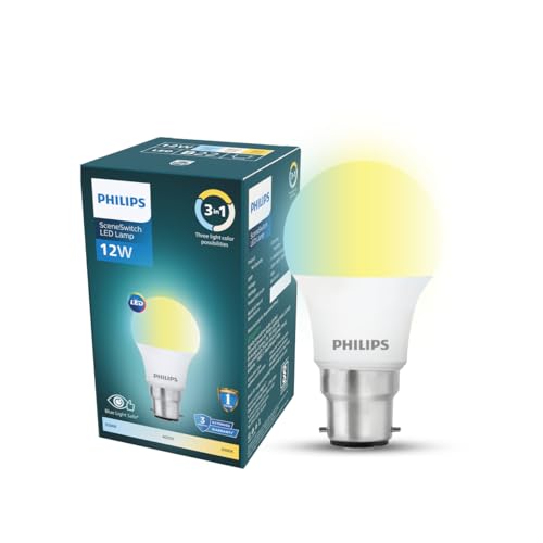 Image of Philips SceneSwitch 12W LED Bulb | 3-in-1 Light Modes CDL-NW-WW | B22 Base | Change Brightness with Wall Switch | Energy Efficient | Pack of 1