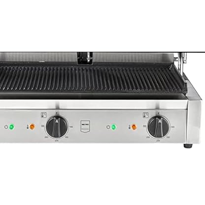 METRO Professional Doppel-Kontaktgrill GPG2201, Edeltahl, 57 x 36 x 20 cm, 3600 W, für Sandwich, Toasts, Steak, Panini, Temperaturregler, höhenverstellbar, silber – Bild 4