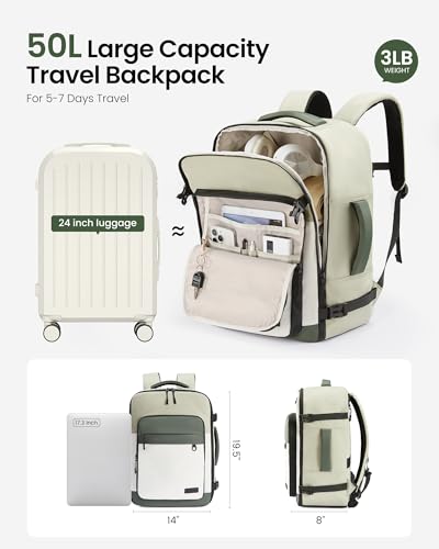 Mochila de viaje LOVEVOOK 50L impermeable para laptop 17" miniatura 3