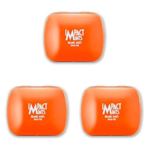 Image of Impact Products Sugar-Free Mints Orange Flavor 14G, For Everlasting & Pleasant Breath, Product Of Germany, Pocket Friendly Mints In Classic Tin Packaging (Pack of 3)