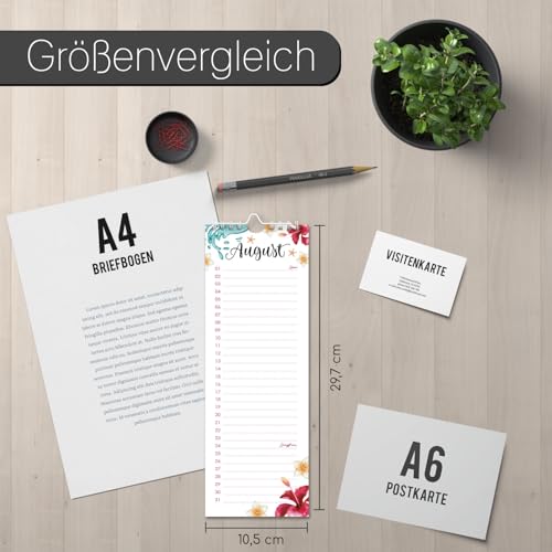 younikat Geburtstagskalender mit Spiralbindung I 10,5 x 29,7 cm I Jahresunabhängig I Dauerkalender Geburtstag mit Sternzeichen I Aquarell I you0001