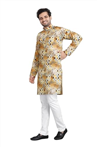Men's Printed Kurta Pyjama Set Cotton