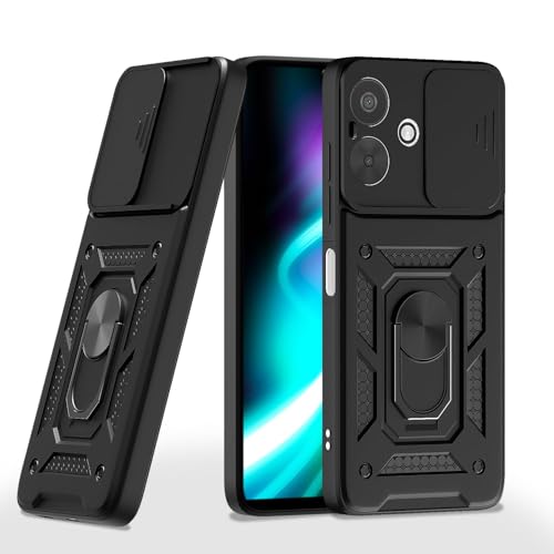 Image of AIBEX Back Cover for Redmi 13C 5G | D10 Tough Armor Case | Sliding Camera Shield | 360 Protection | Kickstand Ring Holder | Military-Grade Shockproof Bumper Case