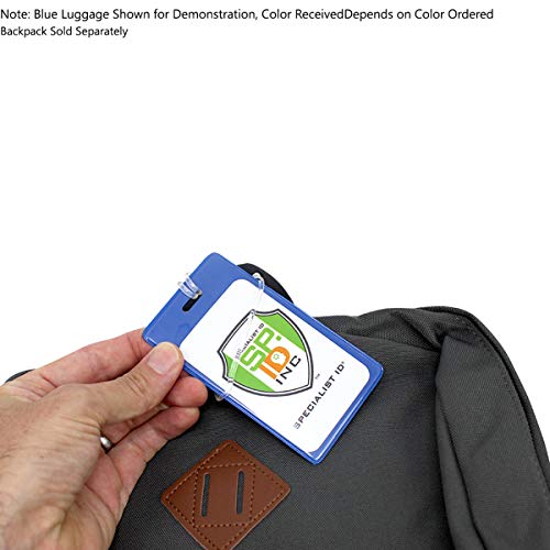 5 Pack - Slim and Sturdy Flexible Backpack & Airline Luggage ID Bag Tags - Business Card Holders - with Secure Plastic Worm Loop Straps by Specialist ID4