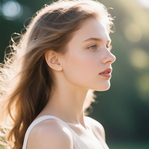 Reffeer Solid 925 Sterling Silver CZ Heart Stud Earrings for Women Teen Girls Open Heart Earrings Stud Hypoallergenic3