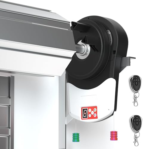 Automatic Roll Up Door Opener, Electric Garage Roller Door Opener with 2 Remote, Built-in Motor, for Store Garage Warehouse Farm Barn