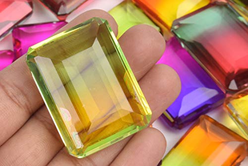 GEMHUB Multi-Color Ametrine 200.00 Ct set of 4 Pcs Emerald Cut Ametrine Loose Gemstones Beads Lot4