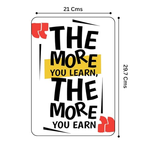 Image of Zesta Bathroom Decor Items Washroom Decor Tin Sign | Aesthetic Posters Wall Poster for Bedroom | Magnetic Cafe Decoration Items / Restaurant Decorations Items | Quirky Home Decor Bar Accent (Learn and Earn)