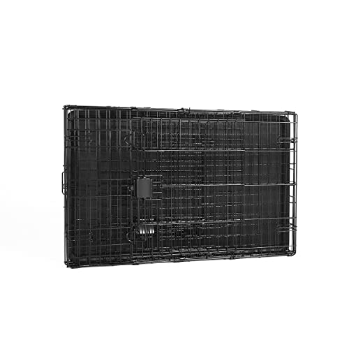 Amazon Basics Durable, Foldable Metal Wire Dog Crate with Tray, Double Door, 36 x 23 x 25 in, Black - Image 5