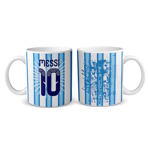 Mundo Avios Taza de Lionel Messi, de cerámica, Selección Argentina. Tasse à café de 11oz., tasse en céramique triple AAA 300 ml.