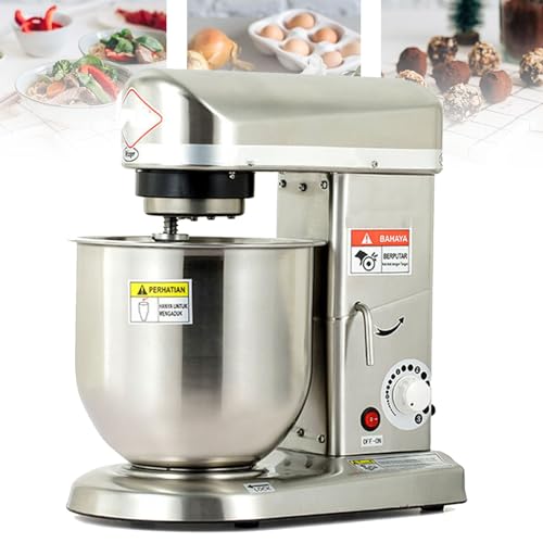 Commercial Stand Mixer, 3-Speed 500W Tilt-Head Food Mixer, Kitchen Electric Standing Mixer with Dough Hook, Whisk, Beater (Stainlesssteel)
