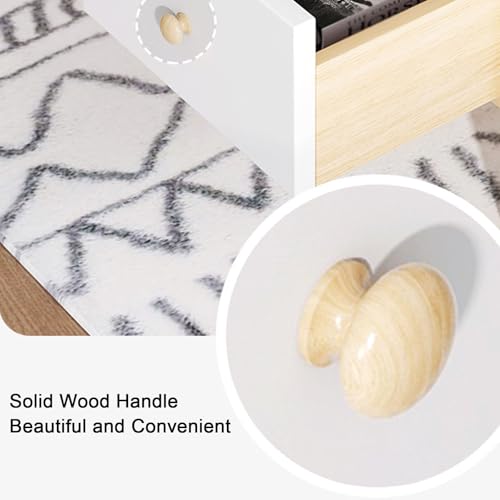Table d'appoint rectangulaire en bois massif au design épuré