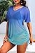 Pinup Fashion Mesh Cover Ups Swimwear Women Blue Gradient 2025 Sheer Bathing Suit Coverup See Through Dress M