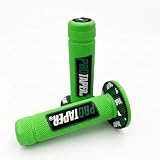 GIONAR Universal Non-Slip Gel Motorbike Grip, Durable Rubber, Fit for Off-road & Pitbikes, Enduro Ready, 7/8" (22mm/left，24mm/right) Length (Green and Black)