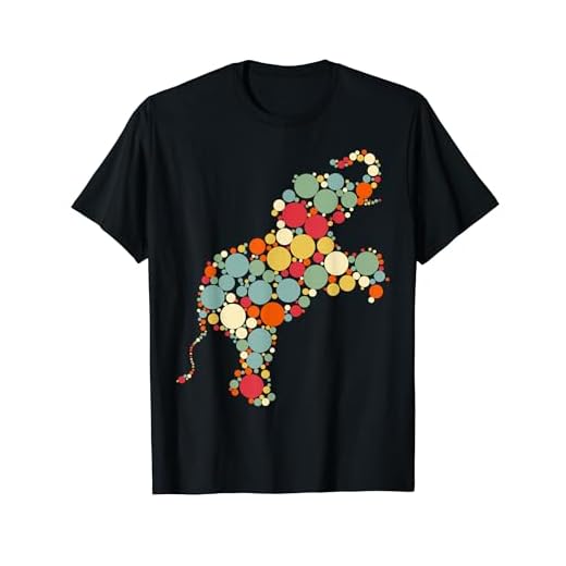 ヴィンテージ 象 水玉 象 ドット柄 アート 恋人 Tシャツ