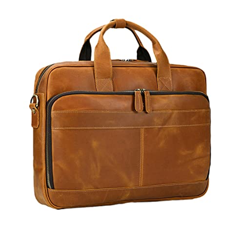 Sacoche en cuir véritable 15.6 pouces marron l'héritage d'un style unique