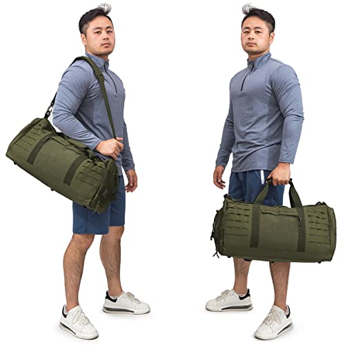 QT&QY 40L Bolsa Militar táctica para Hombres Bolsa de Deporte para Gimnasio Bolsa para Fitness Viaje Bolsa de Entrenamiento con Compartimento para Zapatos Bolsa Baloncesto y fútbol de Fin de Semana - imagen 6