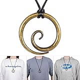 E-cowlboy Celtic Spiral Pendant Hand-Forged Iron with Adjustable Nylon Neck Cord Dark Age/Medieval/Viking/Norse/Blacksmith/Necklace (Brass Color)