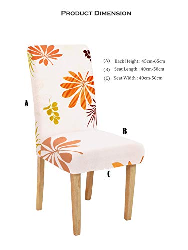 Image of Cortina Dining Chair Slipcovers | Protection Chair Covers | Floral Print, Removable, Washable | Universal Fit Soft Stretchy Polyester Spandex | Living Room, Kitchen, Party | Pack of 1, Cream 2
