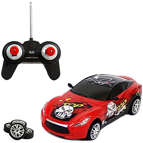 Liberty Imports Super Fast Red Coupe Drift RC Sports Car Remote Control Drifting Race Car 1:24 + Headlights, Backlights, Side Lights + 2 Sets of Tires