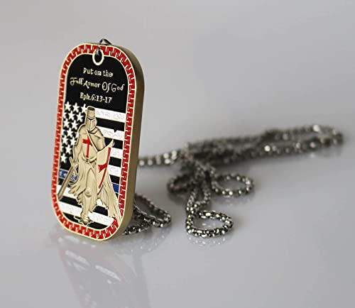 HillSpring Put On The Full Armor of God Tag, Stainless Steel Pendant Necklace2